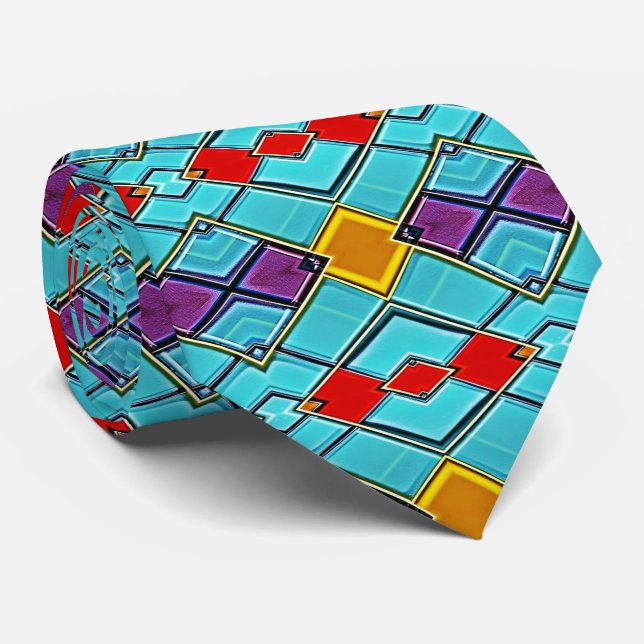Sci-Fi Glass Tile - Modernes Harlequin Diamond Glo Krawatte (Gerollt)