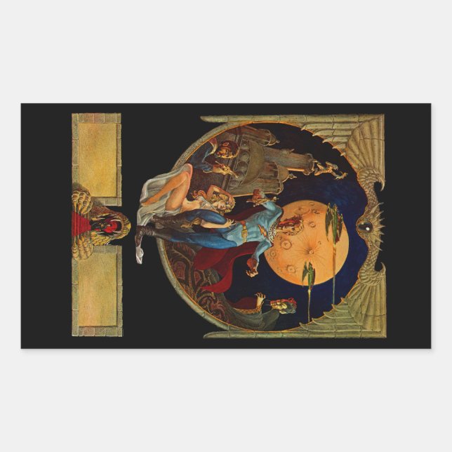 Sci-Fi Hero Rechteckiger Aufkleber (Vorderseite)