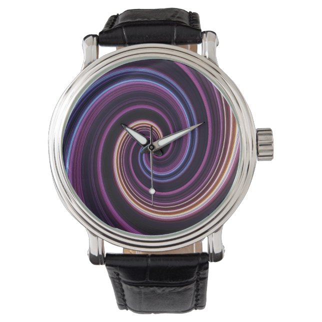 Sci-Fi Lila Vortex Armbanduhr (Vorderseite)