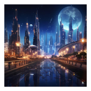 Sci-Fi Night City Fotodruck