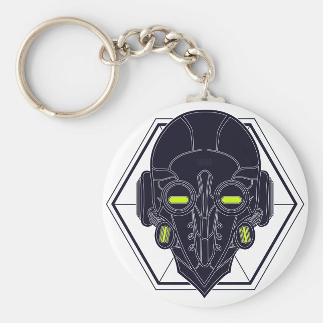 Sci Fi Plague Mask Schlüsselanhänger (Vorne)
