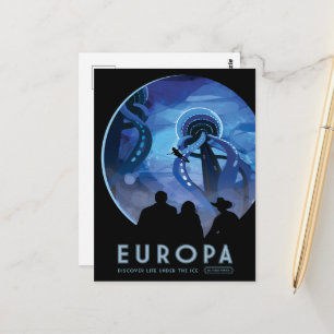 Sci-Fi-Reise-Werbung, Mond Europa Postkarte