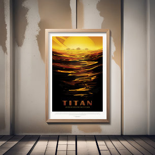 Sci-Fi-Reise-Werbung, Mond-Titan Fotodruck