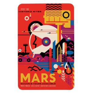Sci-Fi-Reise-Werbung, Planet Mars Magnet