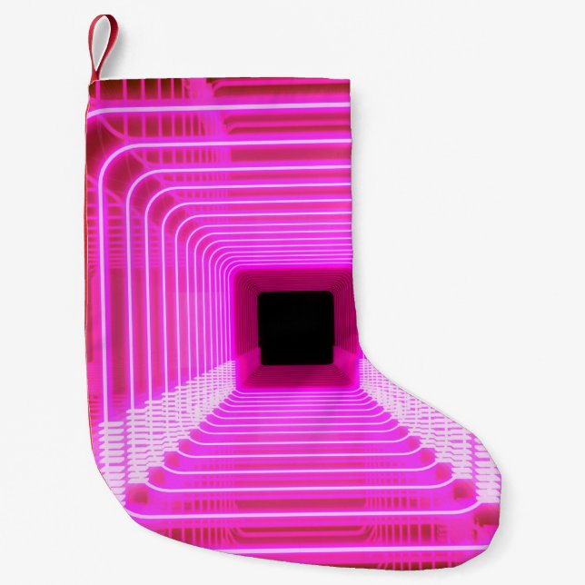 Sci-Fi Retro 3D: Pop Art Illustration Kleiner Weihnachtsstrumpf (Vorderseite)