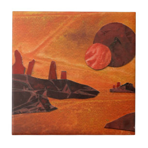 Sci-Fi "Sea of Fire" doppelte sterbende Monde Lava Fliese