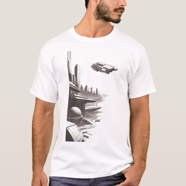 Sci-Fi-T - Shirt durch das Universum 01 B, Vorders (Vorderseite)