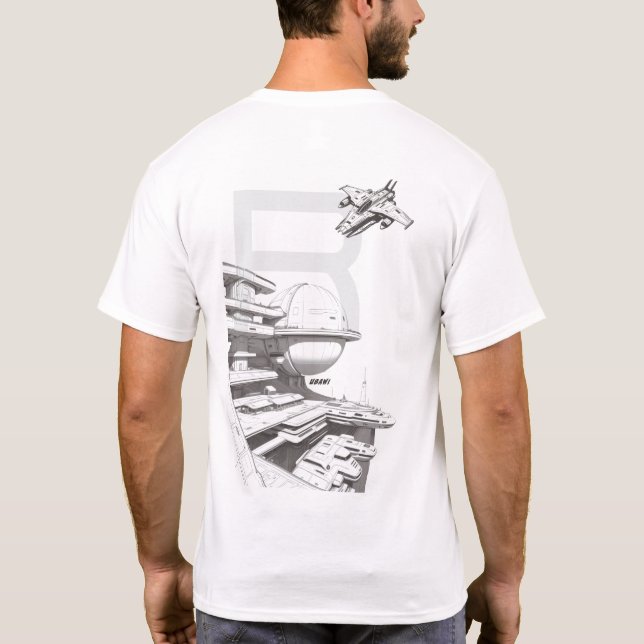 Sci-Fi-T - Shirt durch das Universum 02 C zurück (Rückseite)