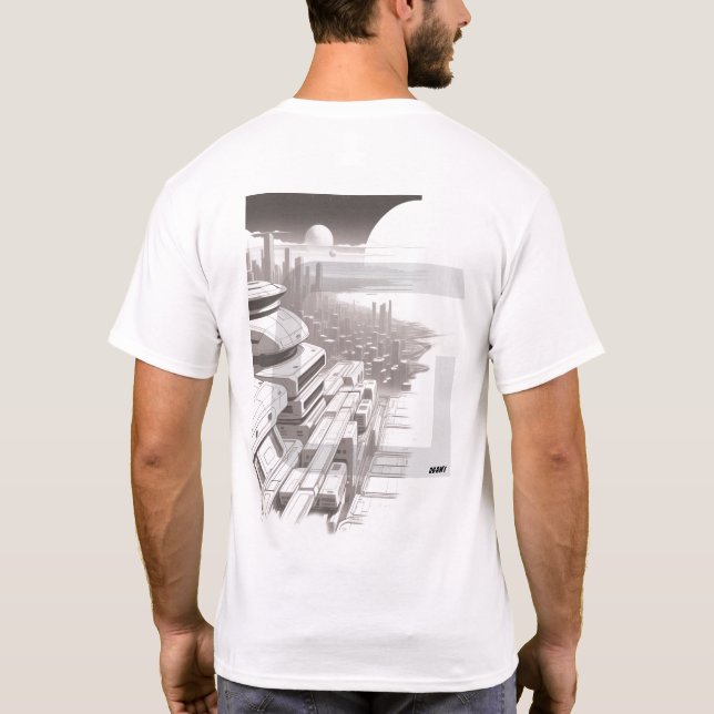 Sci-Fi-T - Shirt durch das Universum 02 D zurück (Rückseite)