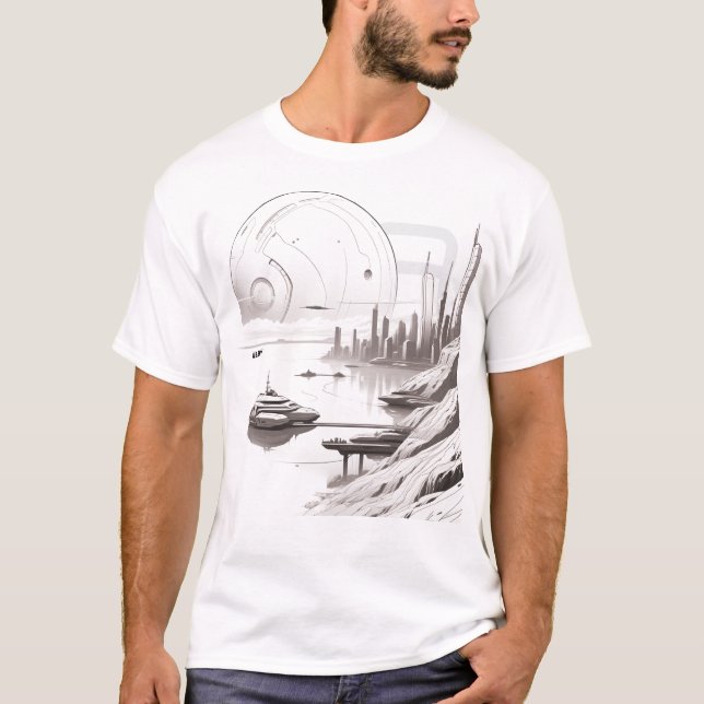 Sci-Fi-T - Shirt durch das Universum 03 B, Vorders (Vorderseite)