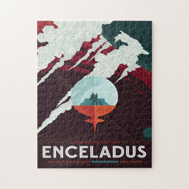 Sci-Fi Travel Ad, Moon Enceladus (Vertikal)