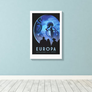 Sci-Fi Travel Ad, Moon Europa Leinwanddruck