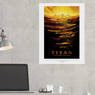 Sci-Fi Travel Ad, Moon Titan Foliendrucke