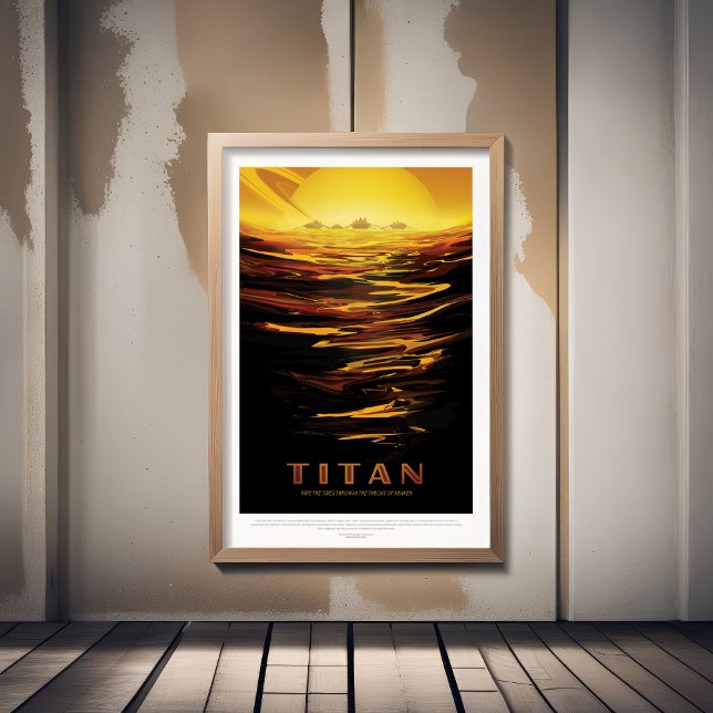 Sci-Fi Travel Ad, Moon Titan Fotodruck (Von Creator hochgeladen)