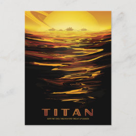 Sci-Fi Travel Ad, Moon Titan Postkarte