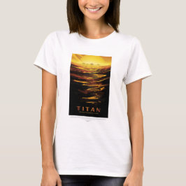 Sci-Fi Travel Ad, Moon Titan T-Shirt