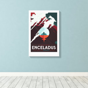 Sci-Fi Travel Ad, Planet Enceladus Leinwanddruck