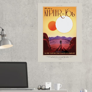 Sci-Fi Travel Ad, Planet Kepler 16b Foliendrucke
