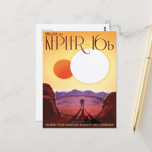 Sci-Fi Travel Ad, Planet Kepler-16b Postkarte