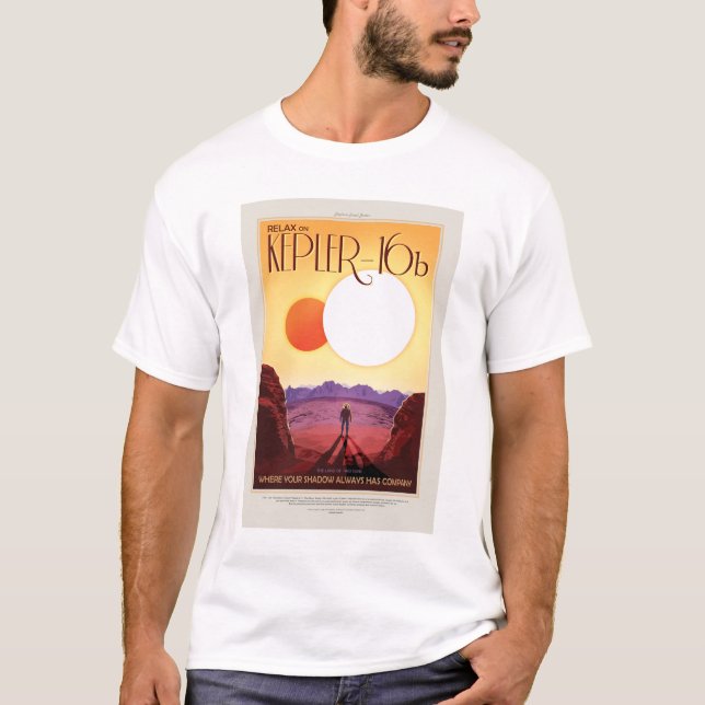 Sci-Fi Travel Ad, Planet Kepler-16b T-Shirt (Vorderseite)