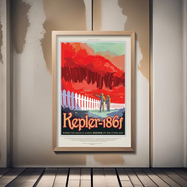 Sci-Fi Travel Ad, Planet Kepler-186f Fotodruck (Von Creator hochgeladen)