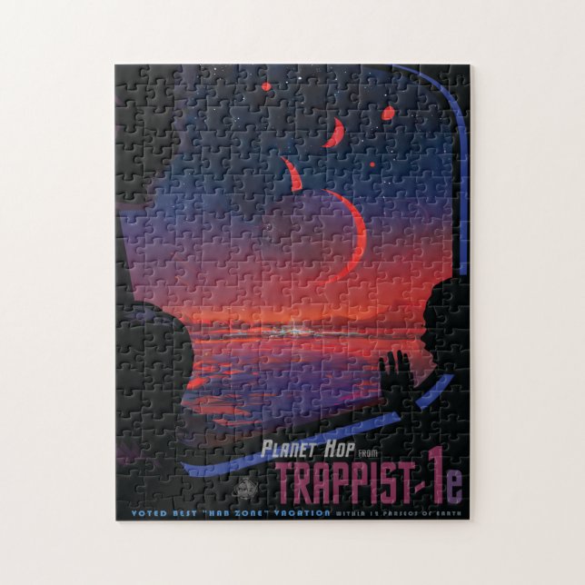 Sci-Fi Travel Ad, Planet Trapist-1e (Vertikal)