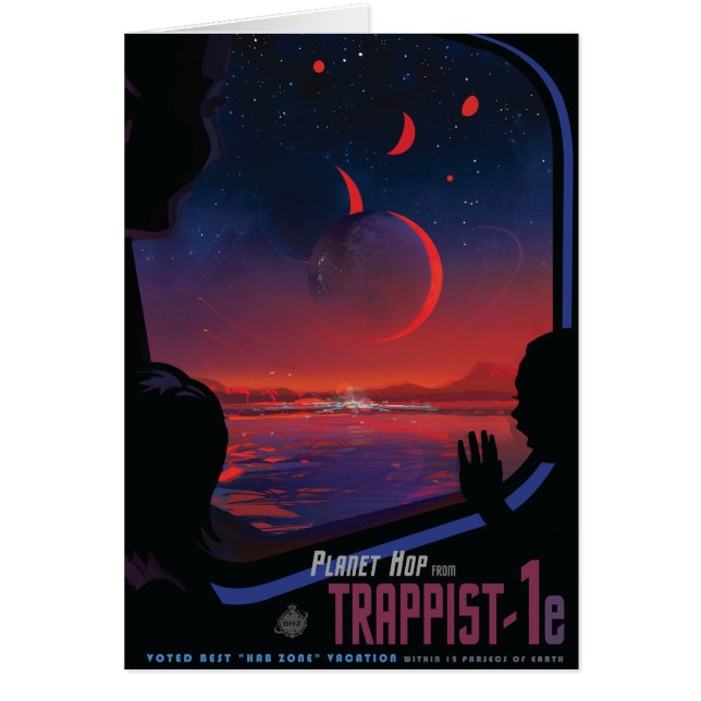 Sci-Fi Travel Ad, Planet Trapist-1e (Vorne)