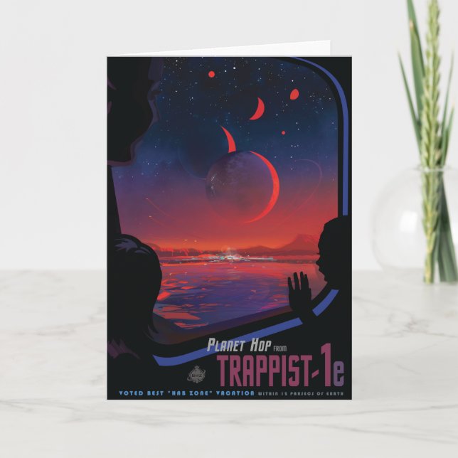 Sci-Fi Travel Ad, Planet Trapist-1e Karte (Vorderseite)
