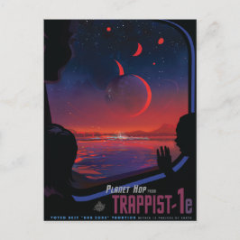 Sci-Fi Travel Ad, Planet Trapist-1e Postkarte