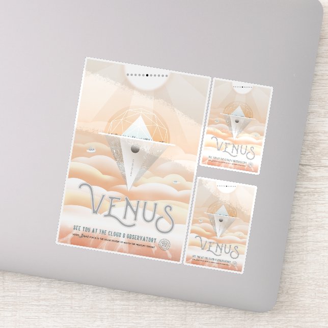 Sci-Fi Travel Ad, Planet Venus Aufkleber (Detail)