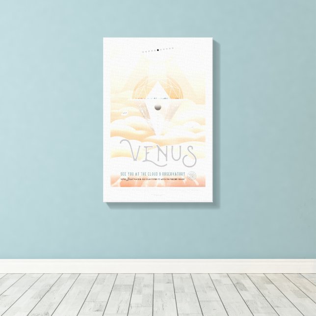 Sci-Fi Travel Ad, Planet Venus Leinwanddruck (Insitu (Holzboden))