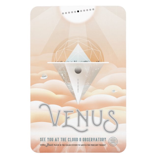 Sci-Fi Travel Ad, Planet Venus Magnet (Vertikal)