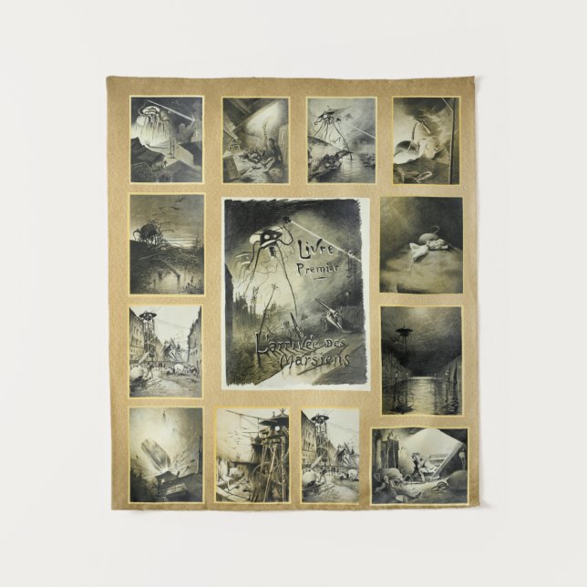 Sci Fi War of the World Tapestry Wandteppich (Vorderseite)