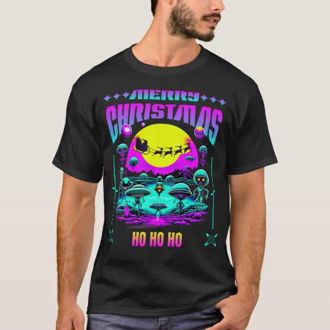 Sci-fi Weihnachtsgeburten-Außerirdischen T-Shirt (Vorderseite)