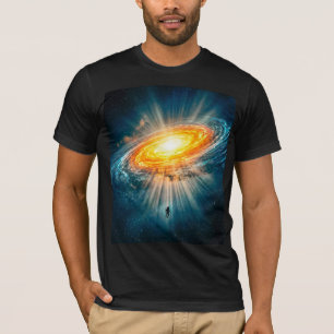 Sci-Fi Weltraum Goldene Galaxie Astronaut Leuchten T-Shirt