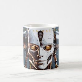 Sci-Fi White Gold Android Deus Ex Machina Verwandlungstasse