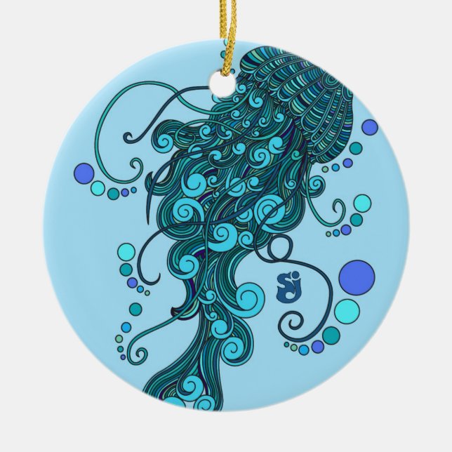 SCI - Quallen - Schnur-Käse-Vorfall - Tequilla Keramikornament (Vorne)