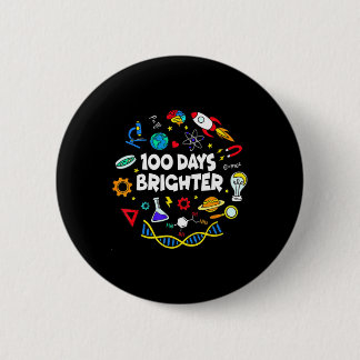 Science 100 Days Brighter Student Happy 100 Day Button
