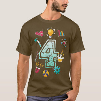 Science 4 Year Old Birthday School Party Scientifi T-Shirt