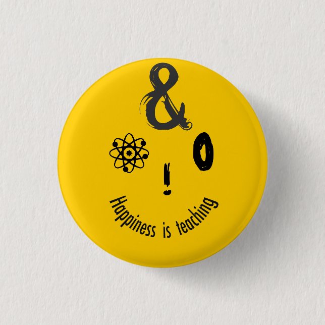 Science Amperand Techie Humorvolle Lehrer Design Button (Vorderseite)
