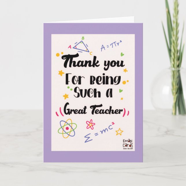 Science and Maths Teacher - Thank you Karte (Vorderseite)