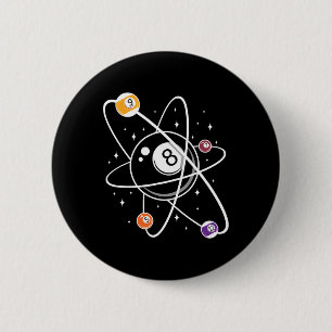 Science Atom Pool Lover 8 Billiard Button