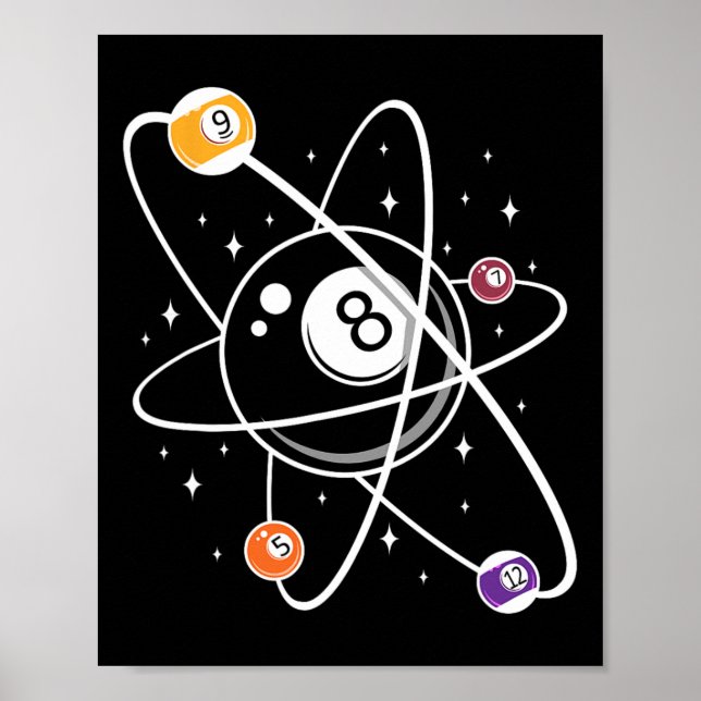 Science Atom Pool Lover 8 Billiard Poster (Vorne)