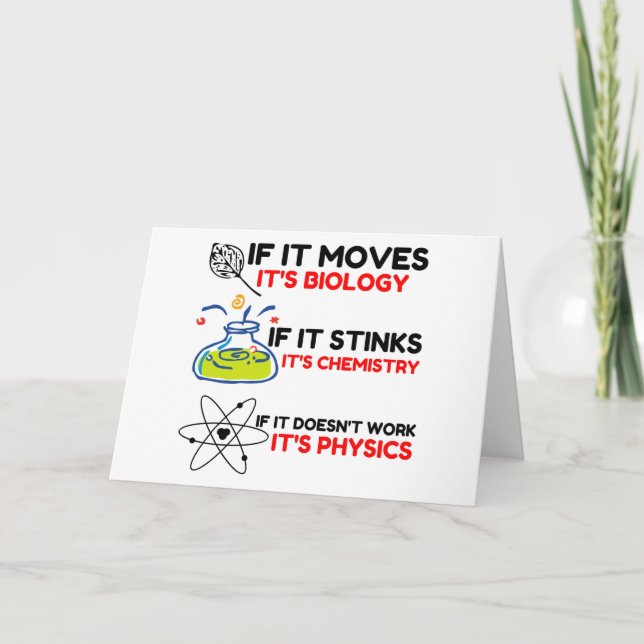 SCIENCE BIOLOGY CHEMISTRY PHYSICS FEIERTAGSKARTE (Vorderseite)