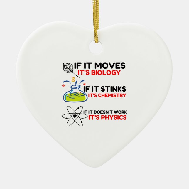 SCIENCE BIOLOGY CHEMISTRY PHYSICS KERAMIK ORNAMENT (Vorne)