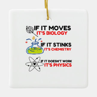 SCIENCE BIOLOGY CHEMISTRY PHYSICS KERAMIKORNAMENT