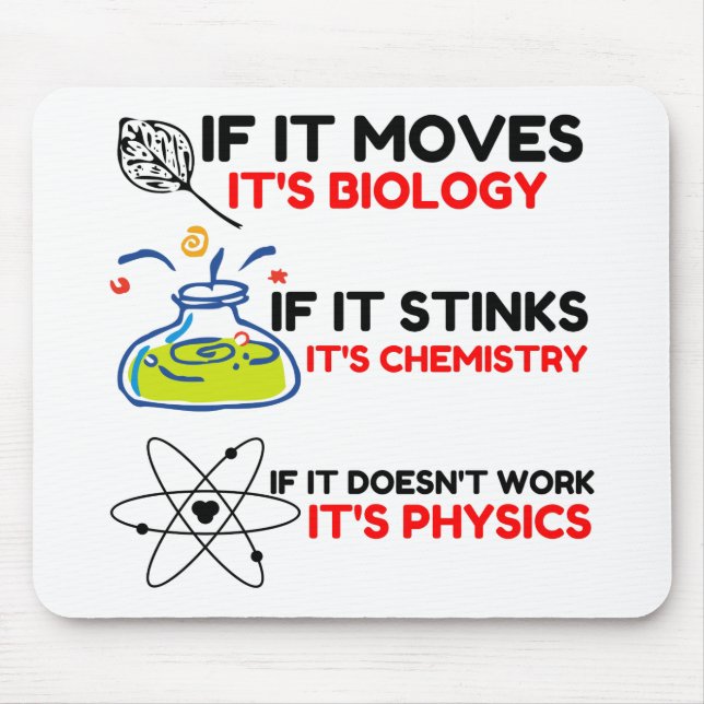 SCIENCE BIOLOGY CHEMISTRY PHYSICS MOUSEPAD (Vorne)