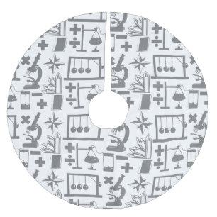 Science Biology Physics Geography Math Pattern Polyester Weihnachtsbaumdecke