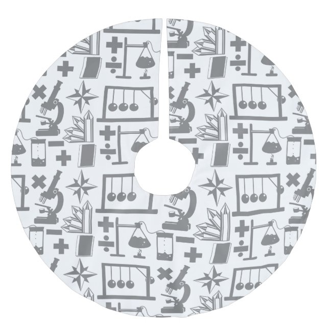 Science Biology Physics Geography Math Pattern Polyester Weihnachtsbaumdecke (Vorderseite)