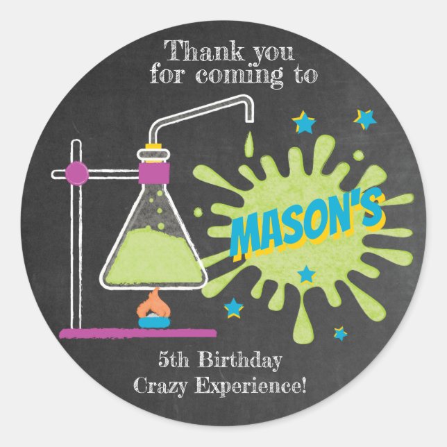 Science Birthday Party | Wissenschaft ist Spaß Runder Aufkleber (Vorderseite)